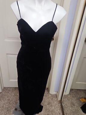 VTG 90s Wicca Goth Cocktail Spaghetti strap Vevlet Dress Gown